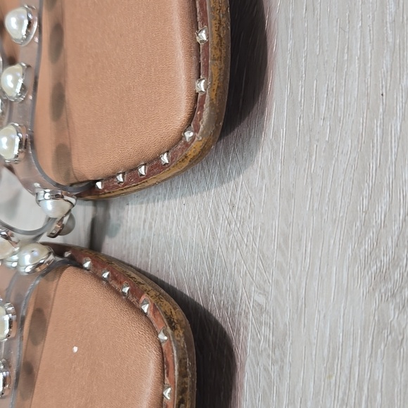 Steve Madden Women's Skyler Pearl Embellished Sandals Shoes Flats Sz 8 - Picture 5 of 10